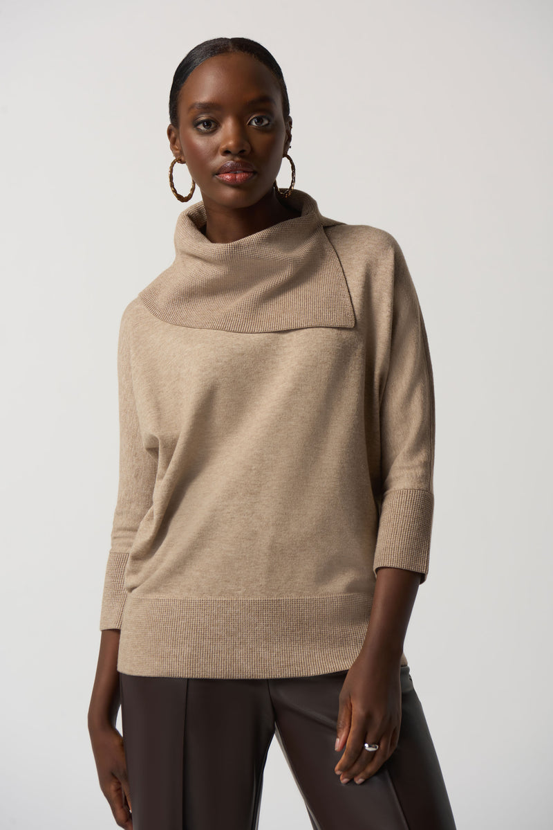 Joseph Ribkoff Soft Viscone Yarn Pullover Sweater in Mandarin 242905