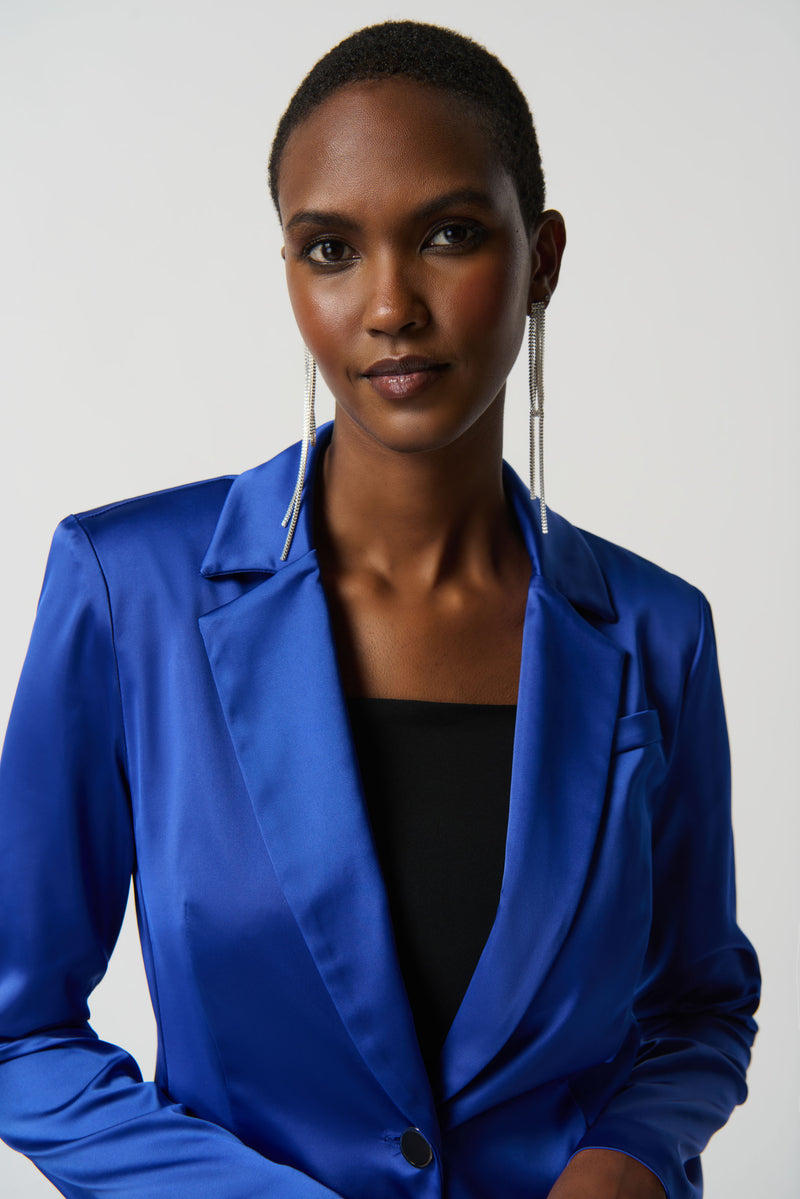 Satin best sale blue blazer