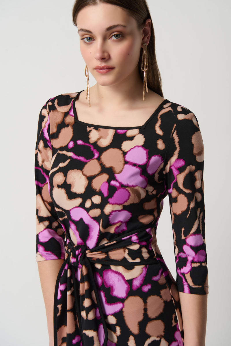 Joseph Ribkoff Black/Multi Geometric Print Sheath Dress Style 233173