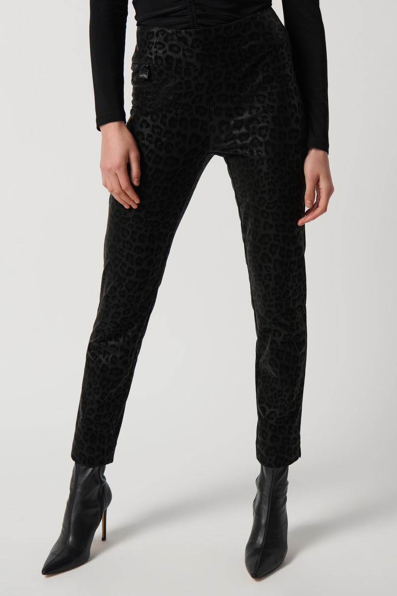 Joseph Ribkoff Black Leatherette Animal Print Pull-On Pants Style 2349 –  Luxetire