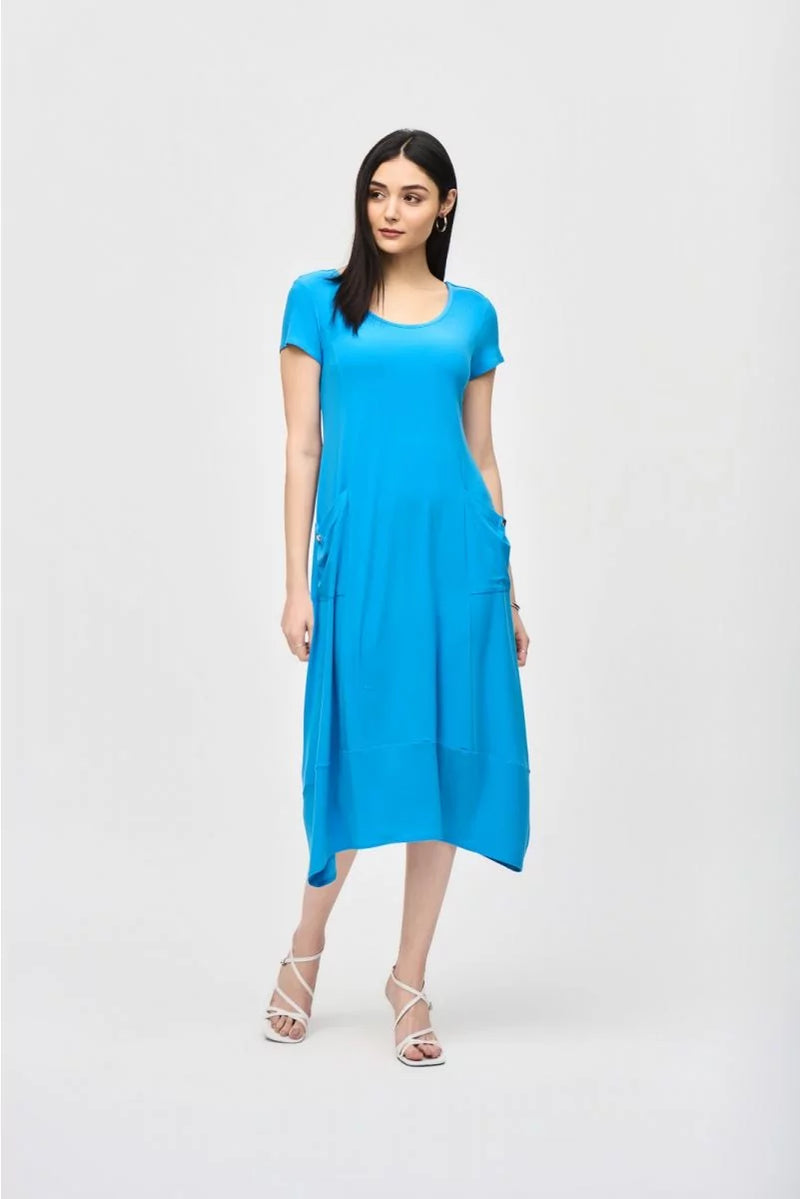 Joseph Ribkoff French Blue Cocoon Dress Style 241156 Luxetire