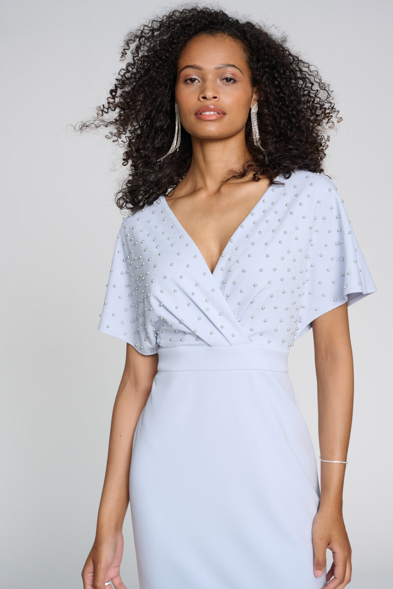 Joseph Ribkoff - Wrap-Style Pearl Detail Dress