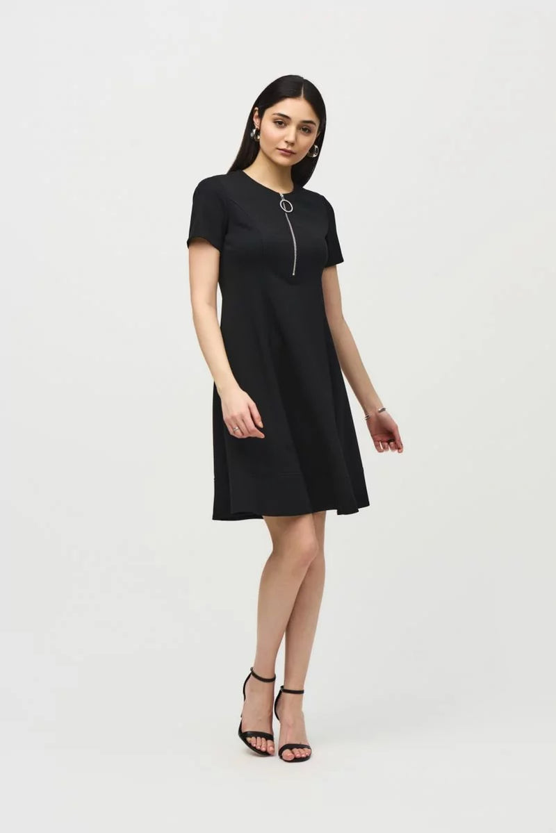 Joseph Ribkoff Black Fit and Flare Dress Style 242031 – Luxetire