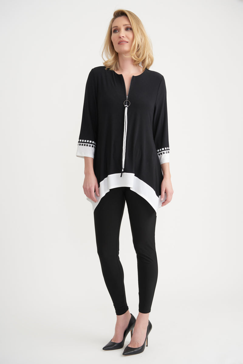 Tunics - Buy Black & White Asymmetrical Tunic