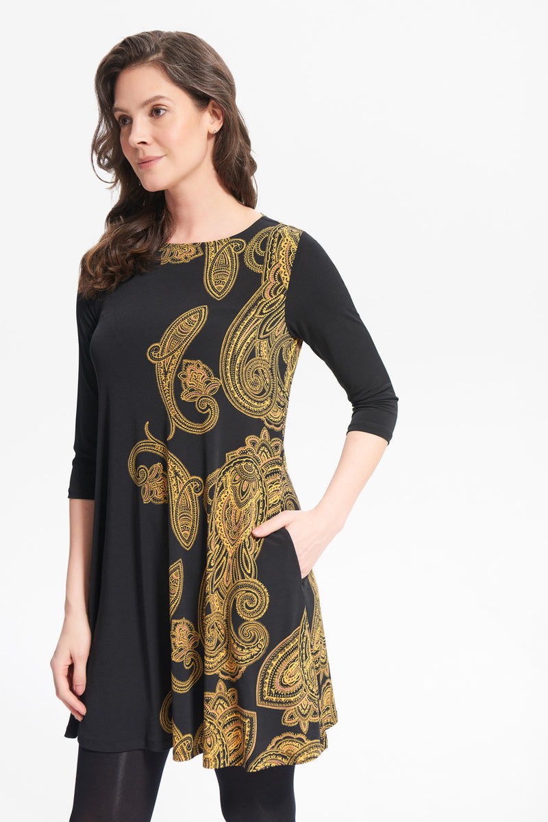 Joseph ribkoff black fashion and gold dress