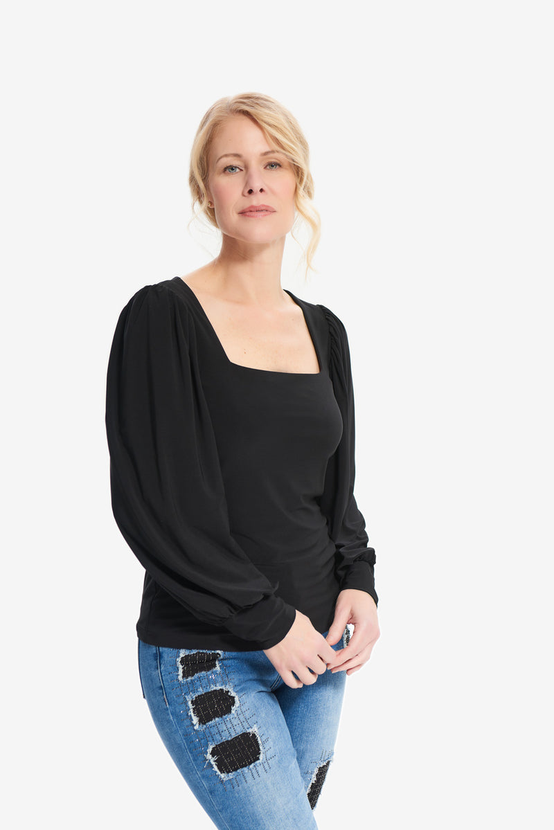 Black Square neck top