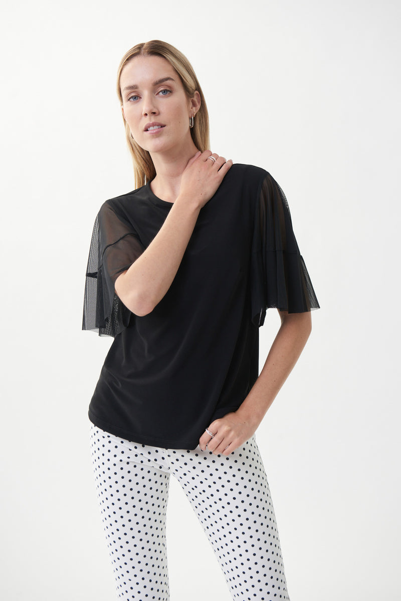 Joseph Ribkoff Mesh Sleeve Top Style 222137