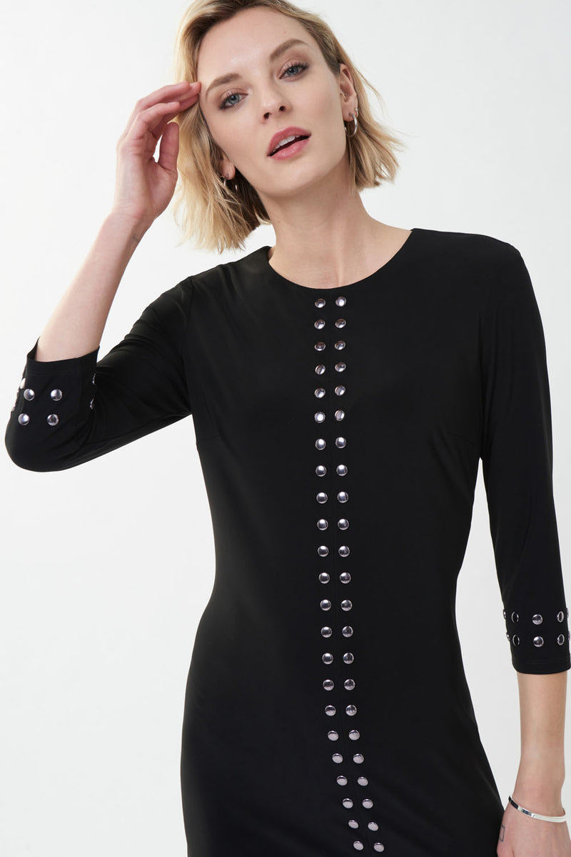 Joseph Ribkoff Black Stud Detail Shift Style 223149