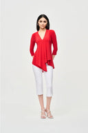 Joseph Ribkoff Radiant Red Asymmetric Tunic Style 161066