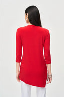 Joseph Ribkoff Radiant Red Asymmetric Tunic Style 161066