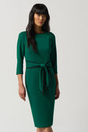 Joseph Ribkoff True Emerald/Black Scuba Crepe Sheath Dress Style 221210