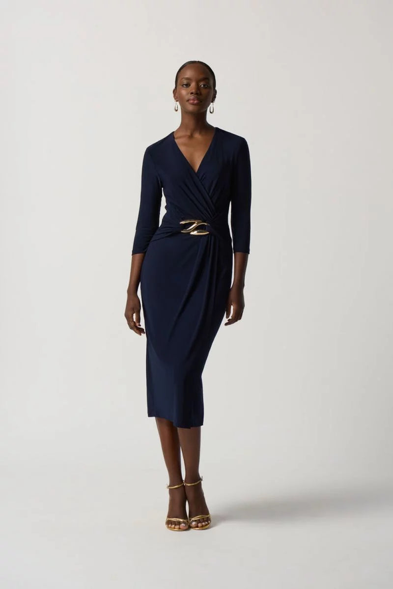 Joseph Ribkoff Midnight Draped Sheath Dress Style 223121