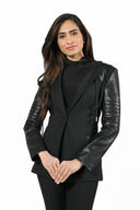 Frank Lyman Black Two-Tone Hooded Blazer Style 224537U