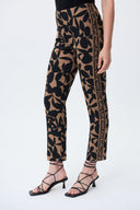 Joseph Ribkoff Beige/Black Floral Print Cropped Pants Style 231275