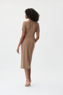 Joseph Ribkoff Tiger Eye Wrap Dress With Short Sleeves Style 232120