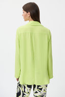 Joseph Ribkoff Exotic Lime High-Low Button-Down Blouse Style 232217