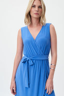 Joseph Ribkoff Blue Iris Sleeveless Wide-Legged Jumpsuit Style 232247