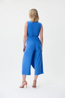 Joseph Ribkoff Blue Iris Sleeveless Wide-Legged Jumpsuit Style 232247