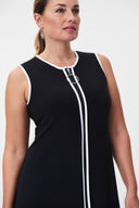 Joseph Ribkoff Black/Vanilla Color-Block A-Line Dress Style 232264