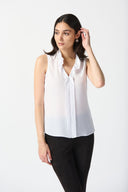 Joseph Ribkoff White Top With Ruffles Style 233016