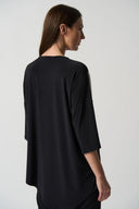 Joseph Ribkoff Black/Latte Colour-Block Tunic Style 233078