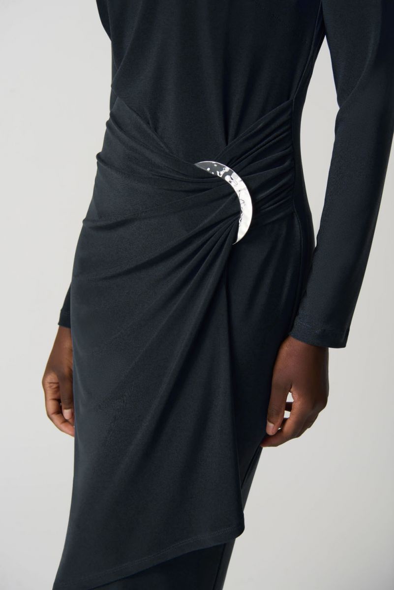 Joseph Ribkoff Black Long-Sleeve Sheath Dress Style 233131
