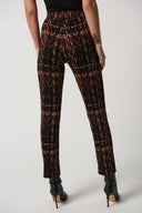 Joseph Ribkoff Black/Multi Plaid Slim-Fit Pants Style 233154