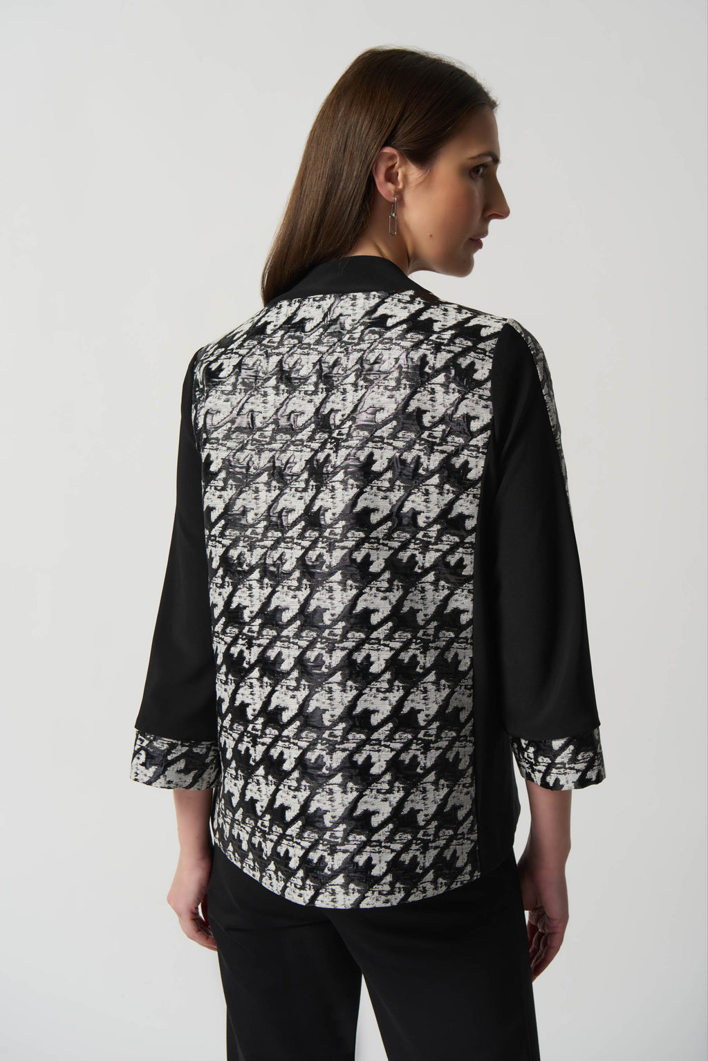 Joseph Ribkoff Black/White Colour-Block Jacket Style 233157