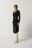 Joseph Ribkoff Black Long Sleeve Wrap Dress Style 233164