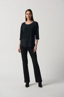 Joseph Ribkoff Black Dolman Sleeve Boxy Top Style 233186