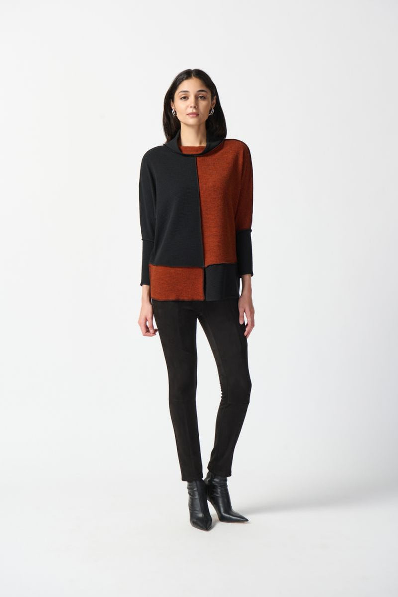 Joseph Ribkoff Black/Tandoori Colour-Block Boxy Tunic Style 233205 ...