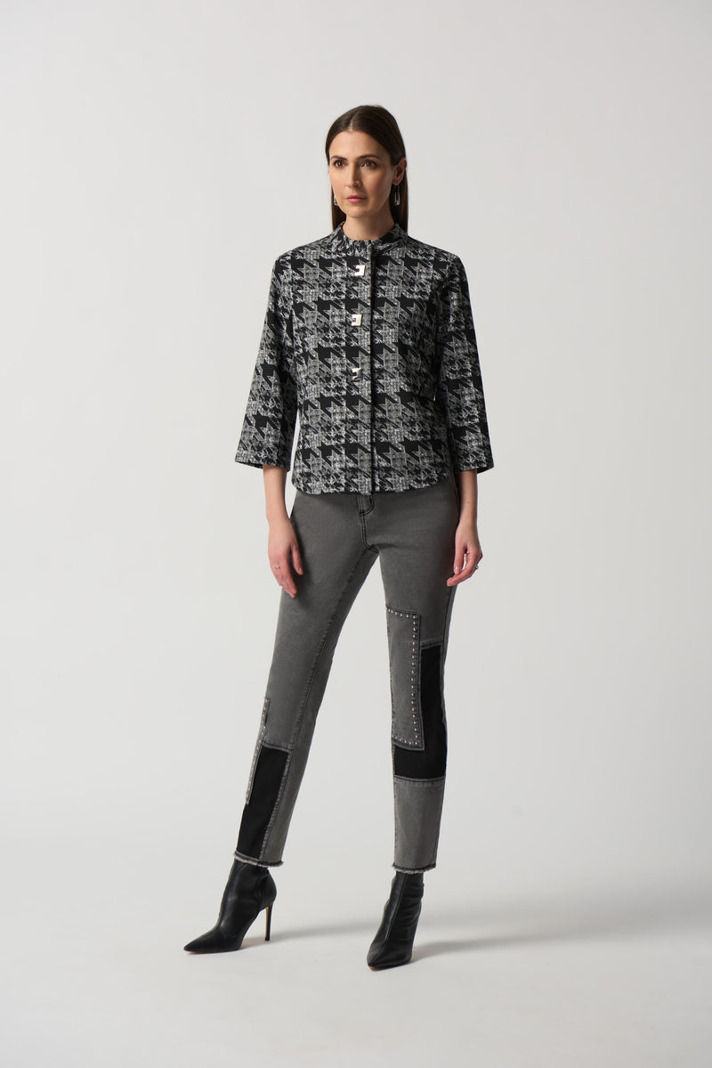 Houndstooth Print Coat Style 234121