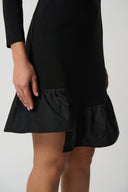 Joseph Ribkoff Black Ruffle Fit and Flare Dress Style 233274