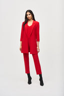 Joseph Ribkoff Lipstick Red Knit Long Blazer Style 233304