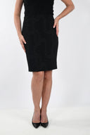 Frank Lyman Black Knit Skirt With Chain Print Style 233365