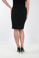 Frank Lyman Black Knit Skirt With Chain Print Style 233365