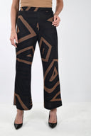 Frank Lyman Black/Brown Abstract Print Pants Style 233372