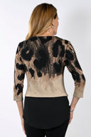 Frank Lyman Black/Beige Knit Top Style 233412