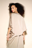 Joseph Ribkoff Latte Satin Cape Top Style 233754