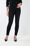 Frank Lyman Black Woven Denim Pants Style 233812U