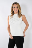 Frank Lyman Off-White Sleeveless Top Style 233854U