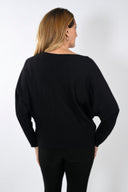 Frank Lyman Black/Silver Knit Top Style 233868U