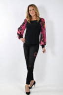 Frank Lyman Black/Magenta Jeans Pants Style 233886U