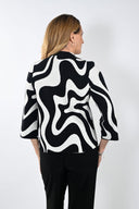 Frank Lyman Off-White/Black Knit Jacket Style 233895U