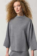 Joseph Ribkoff Grey Funnel Neck Boxy Top Style 233907