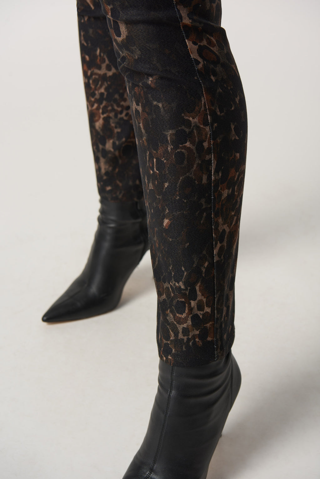 Joseph Ribkoff Brown/Black Animal Print Slim-Fit Jeans Style 233915