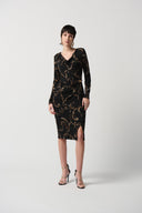 Joseph Ribkoff Black/Multi Sheath Dress Style 234020