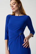 Joseph Ribkoff Royal Sapphire Sheath Dress With Ornament Detail Style 234031