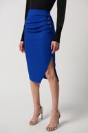 Joseph Ribkoff Royal Sapphire Scuba Crepe Straight Skirt With Side Slit Style 234118