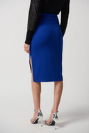 Joseph Ribkoff Royal Sapphire Scuba Crepe Straight Skirt With Side Slit Style 234118